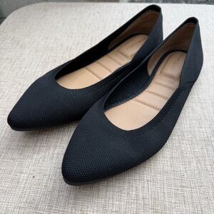 Cynthia Rowley Knit Pointed Toe Flats Black Slip On Comfort Shoes 7.5